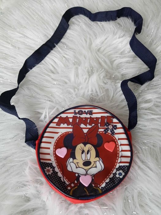 Minnie Mouse torebka listonoszka na suwak okrągła z Myszka Miki torba