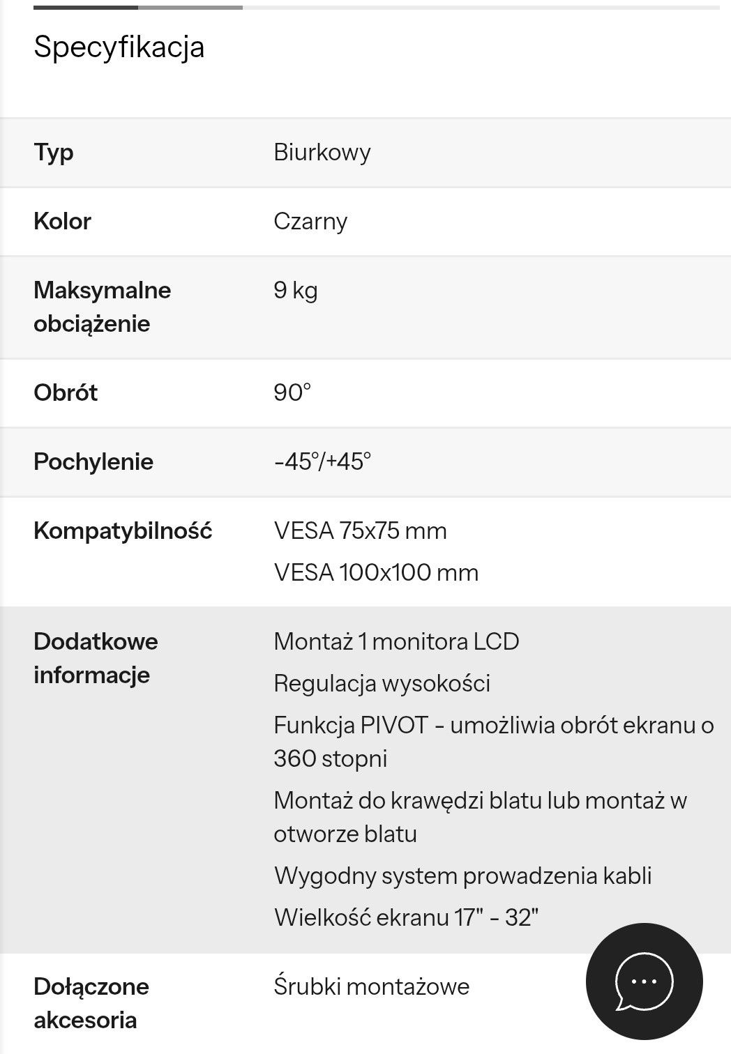 Uchwyt na monitor