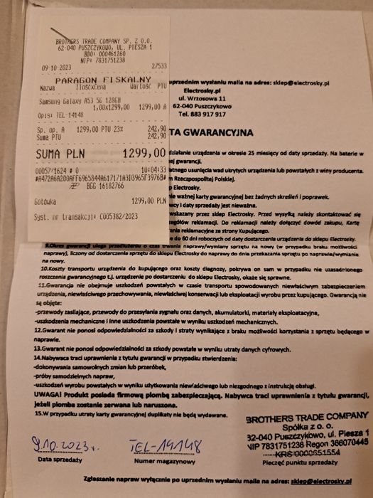 Smartfon Samsung Galaxy A53 5G 6 /128 GB 5G Dual Sim Czarny GWARANCJA