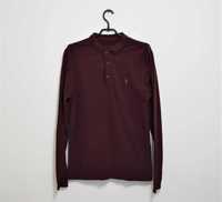 AllSaints burgundowa bluza long polo idealna S XS