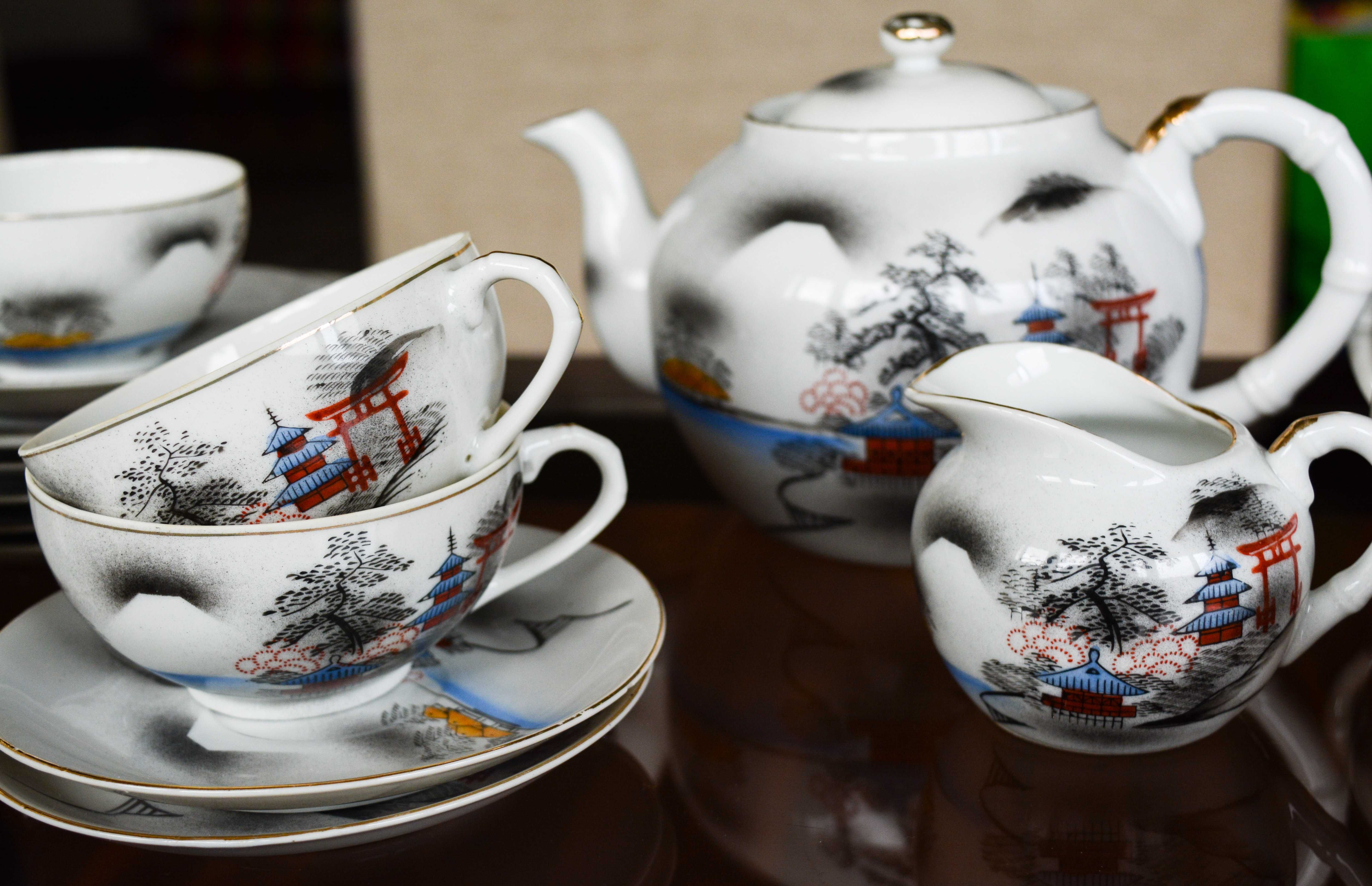 Serviço de Chá de Porcelana Chinesa Completo