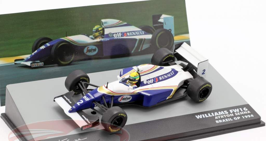 Miniatura Ayrton Senna Williams FW16 Brasil GP fórmula 1 1994