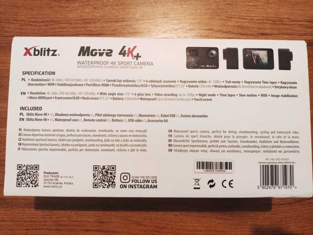 Kamera Sportowa Xblitz Move 4K+ GO PRO