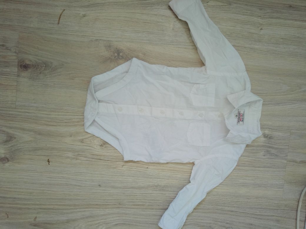 Elegancki zestaw body koszulowe i spodnie  80