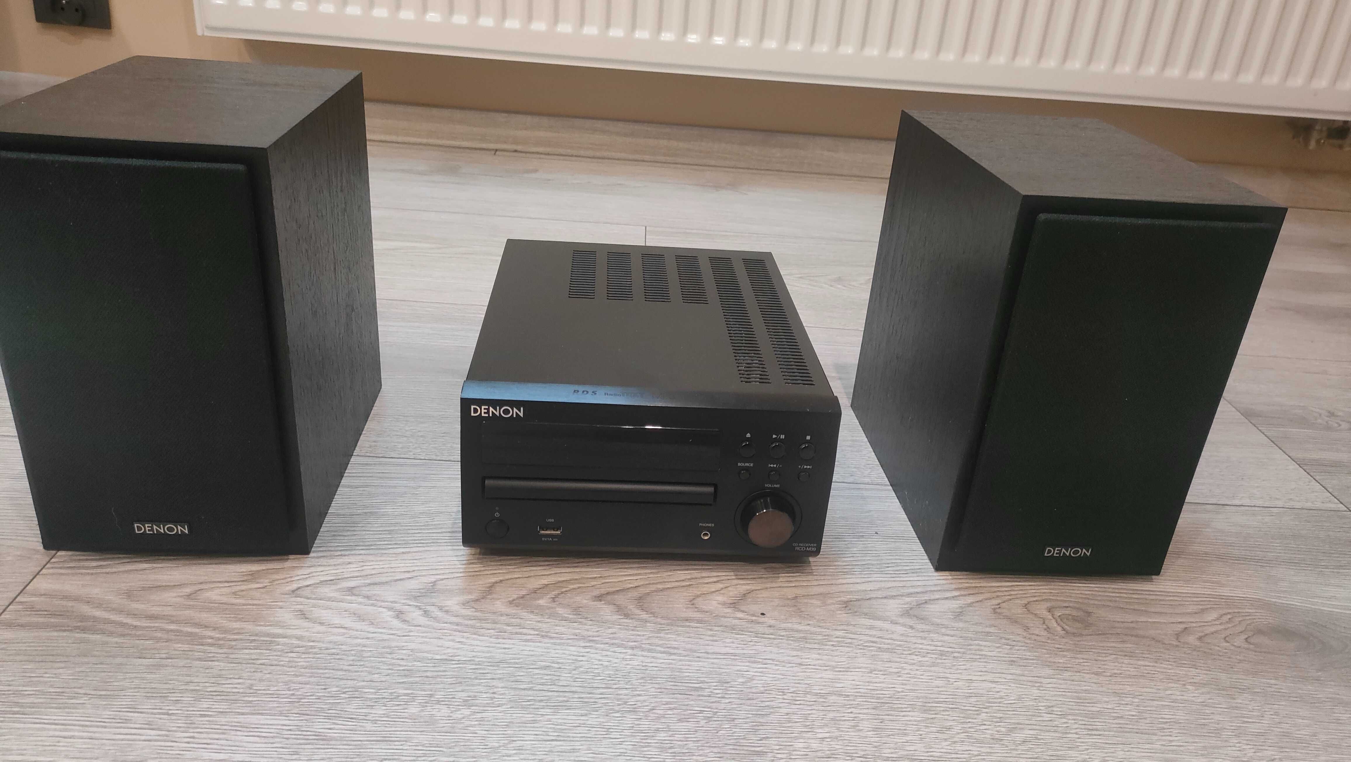 Miniwieża, amplituner stereo Denon RCD-M39 + kolumny