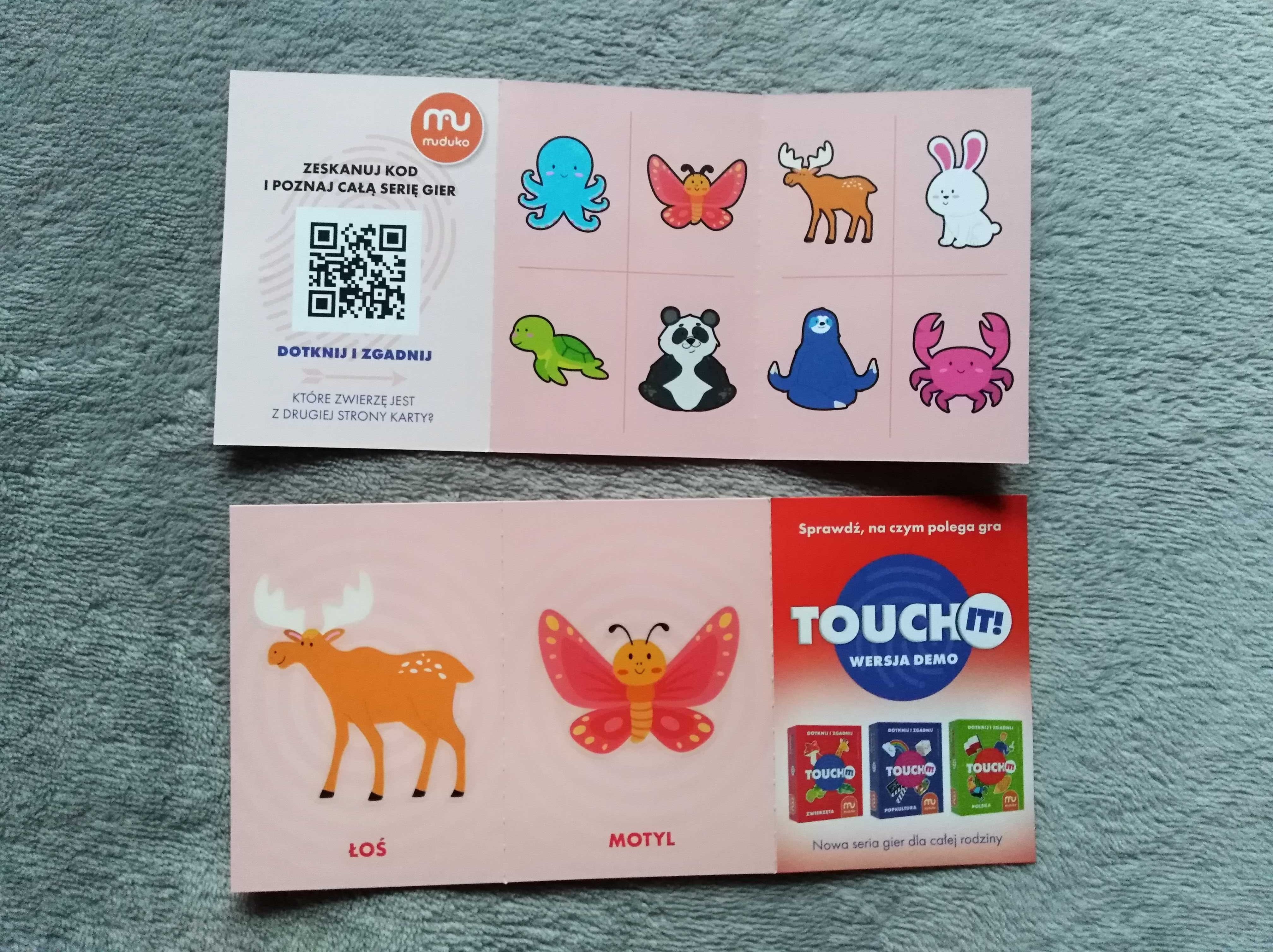 Karty z gry touch dotknij i zgadnij zwierzęta ki pomoce dydaktyczne