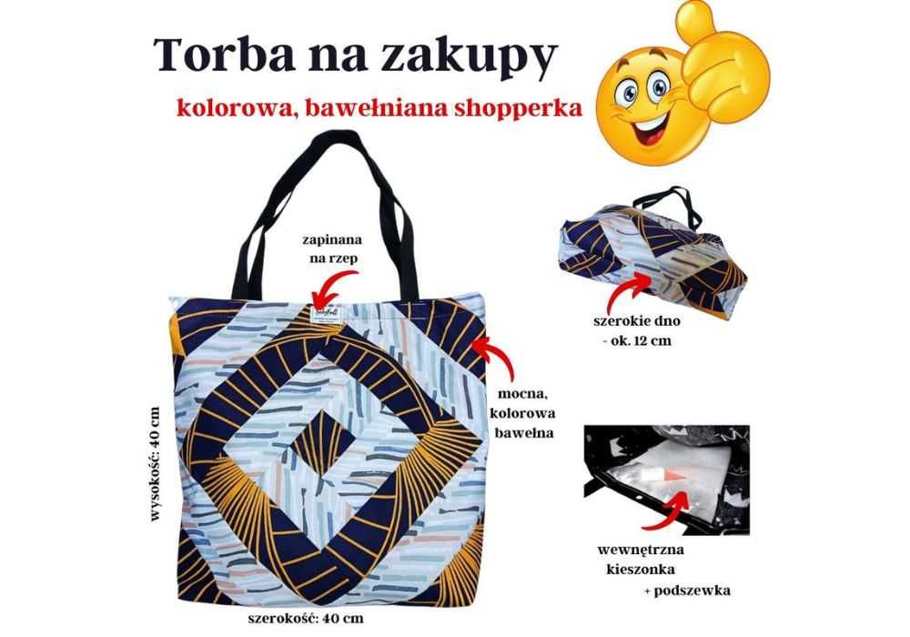 Torba na zakupy „NIEBIESKA” - Torba, która mówi „jestem stylowa i eko