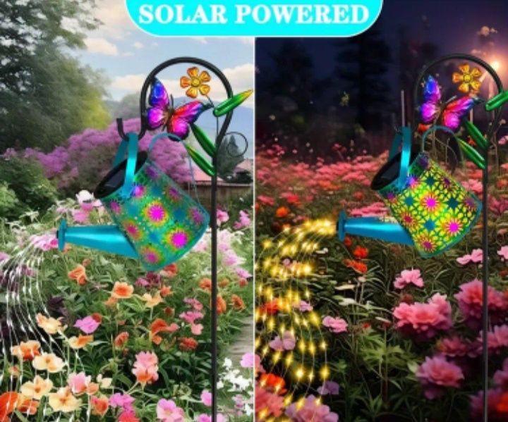 Przepiękna lampa solarna LED w kształcie konewki!