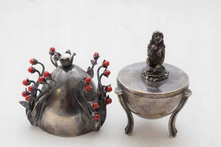 CARSKIE SREBRNE JAJO jajko - secesja kwiat  PR84