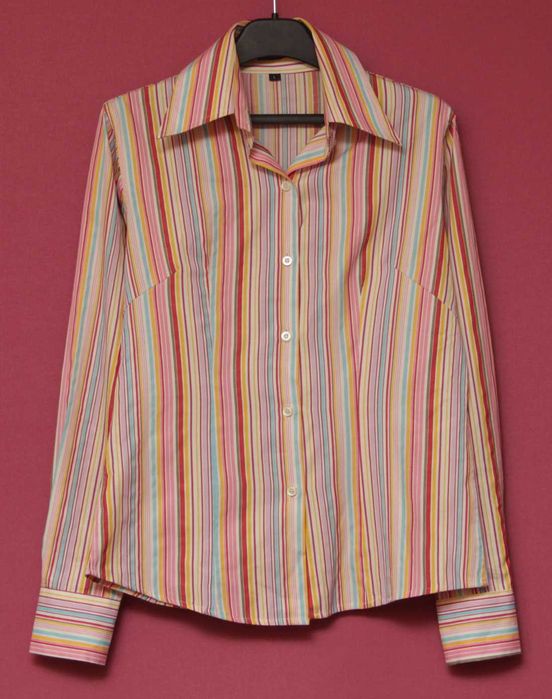 Paul Smith рр M-L приталеная рубашка из хлопка и лайкры женская