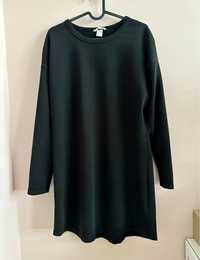 Czarna dresowa sukienka / tunika H&M 36 s bluza oversize