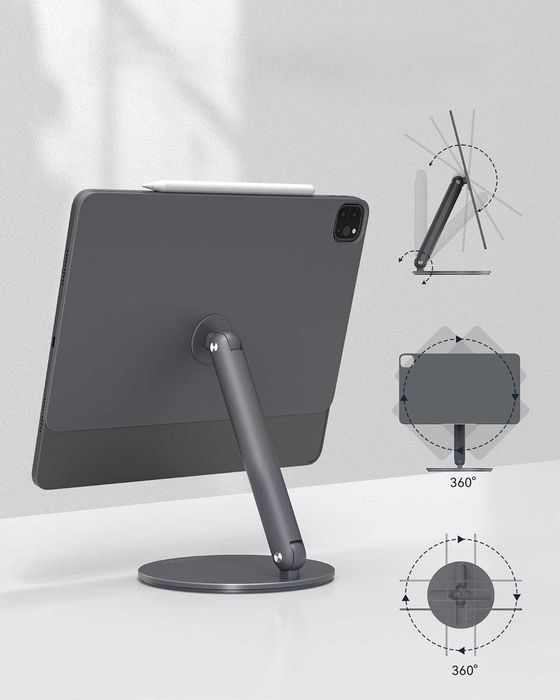 Stojak Magnetyczny Ładowarka iPad Pro 12.9 / Air 13" M3 Obrotowy 360°