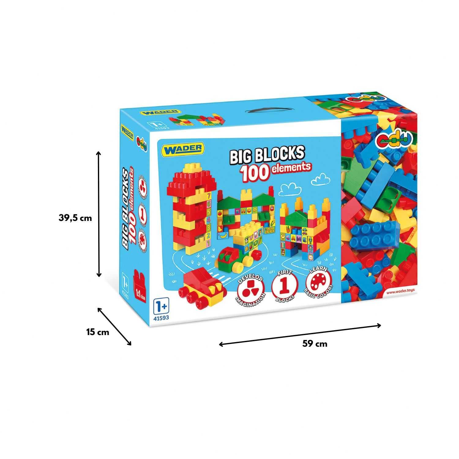 Duży zestaw Big Blocks klocki 100 elementów Wader