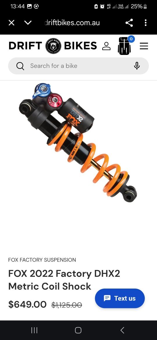 Damper FOX DHX2 Factory 205×60