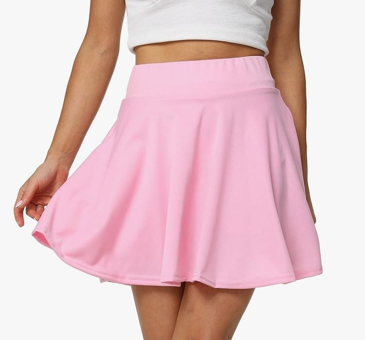 Жіноча рожева плісирована спідниця