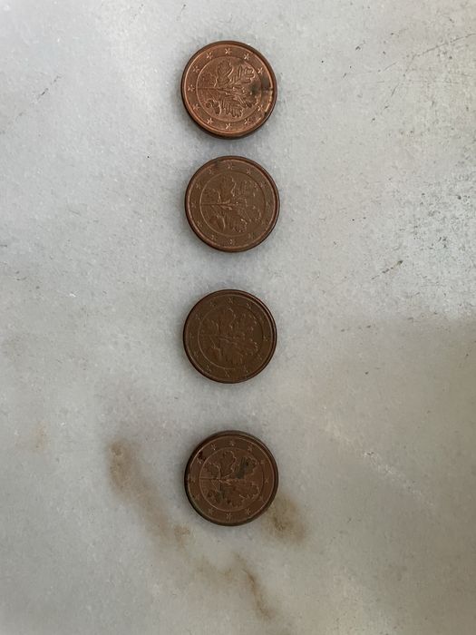 Moedas raras 1 cêntimo Alemanha 2002 - A, D, F, G