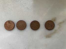 Moedas raras 1 cêntimo Alemanha 2002 - A, D, F, G