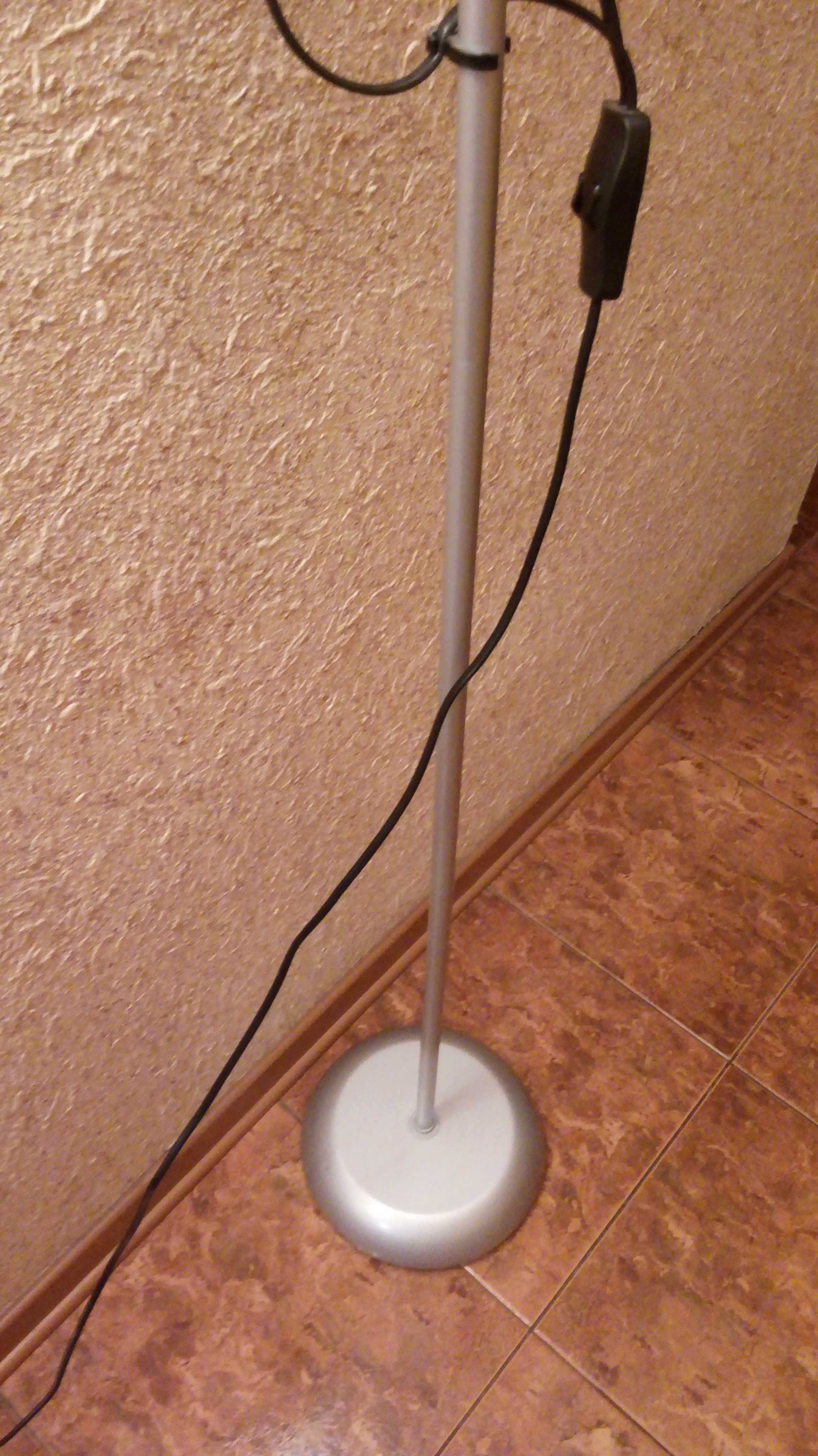 Lampa stojąca podłogowa z dwoma ramionami sztywnym i giętkim 2 żarówki