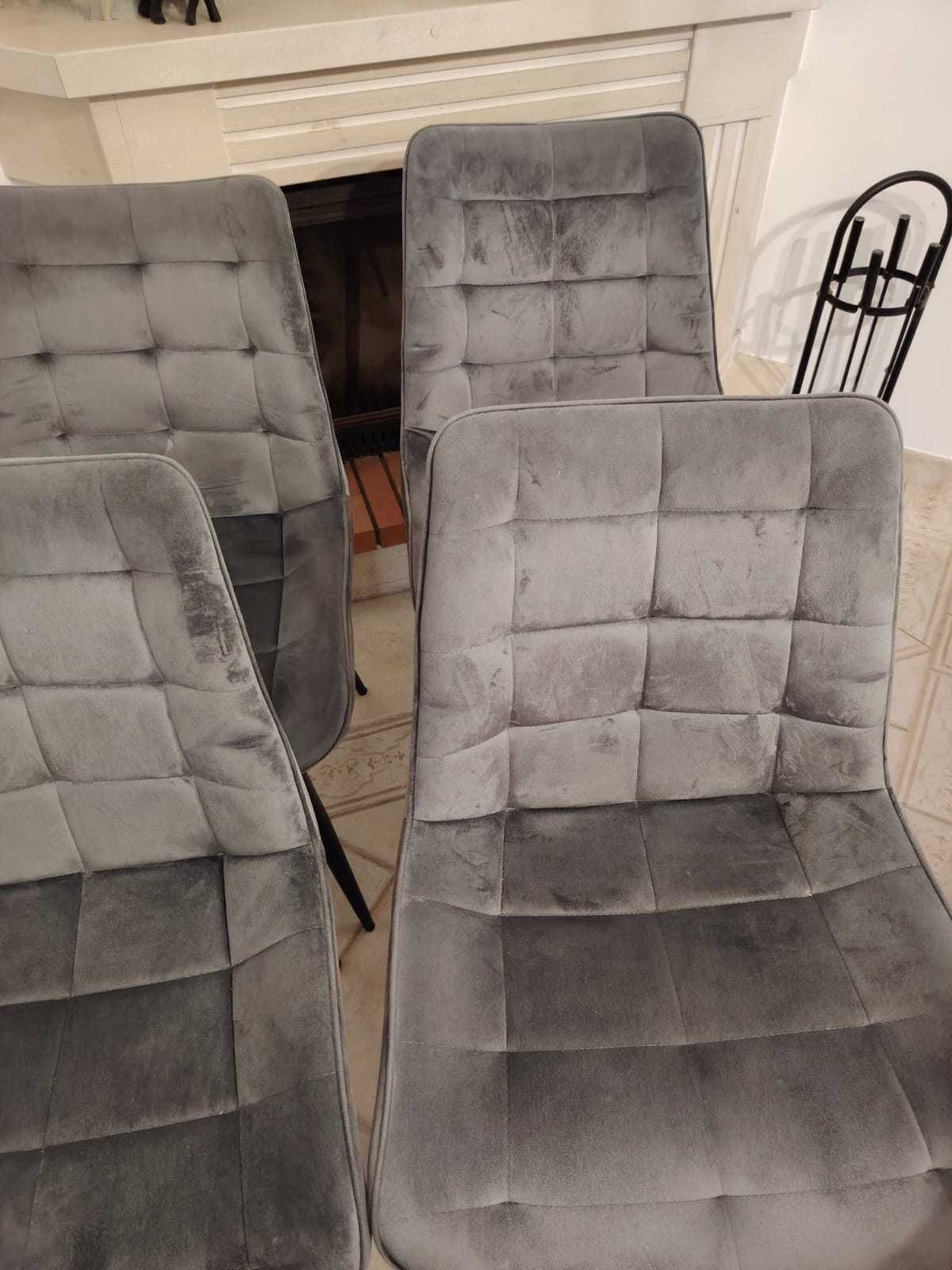 Conjunto de 4 Cadeiras de Jantar - Cinza