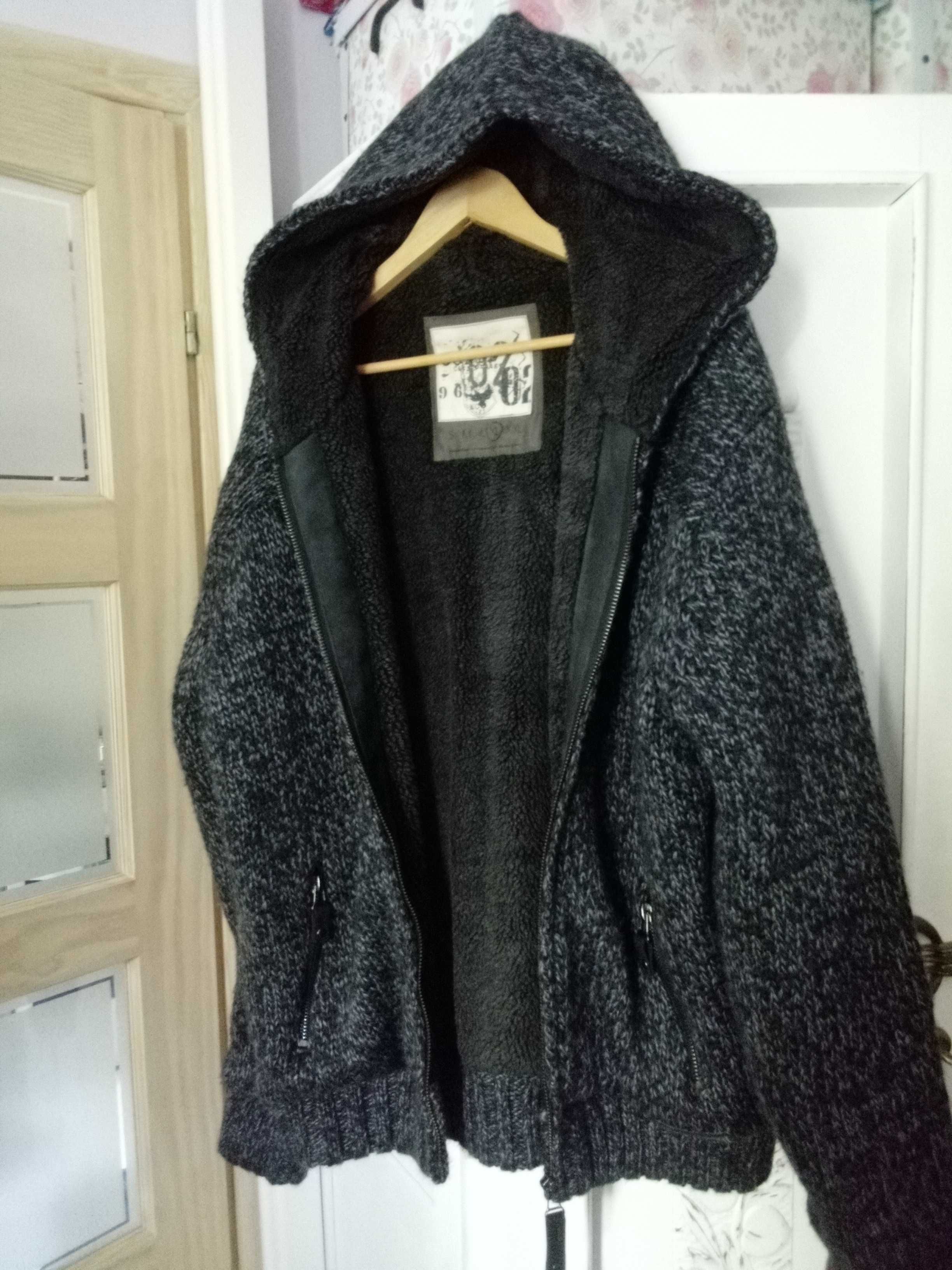 prawie NOWA 50% wełny Mario CONTI bluza męska zimowa ocieplana XL