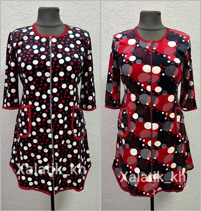 Велюрові плюшеві жіночі халати по коліно