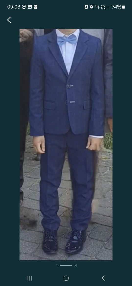 Pantofle chłopięce granatowe lakierowane Zarro rozm. 32