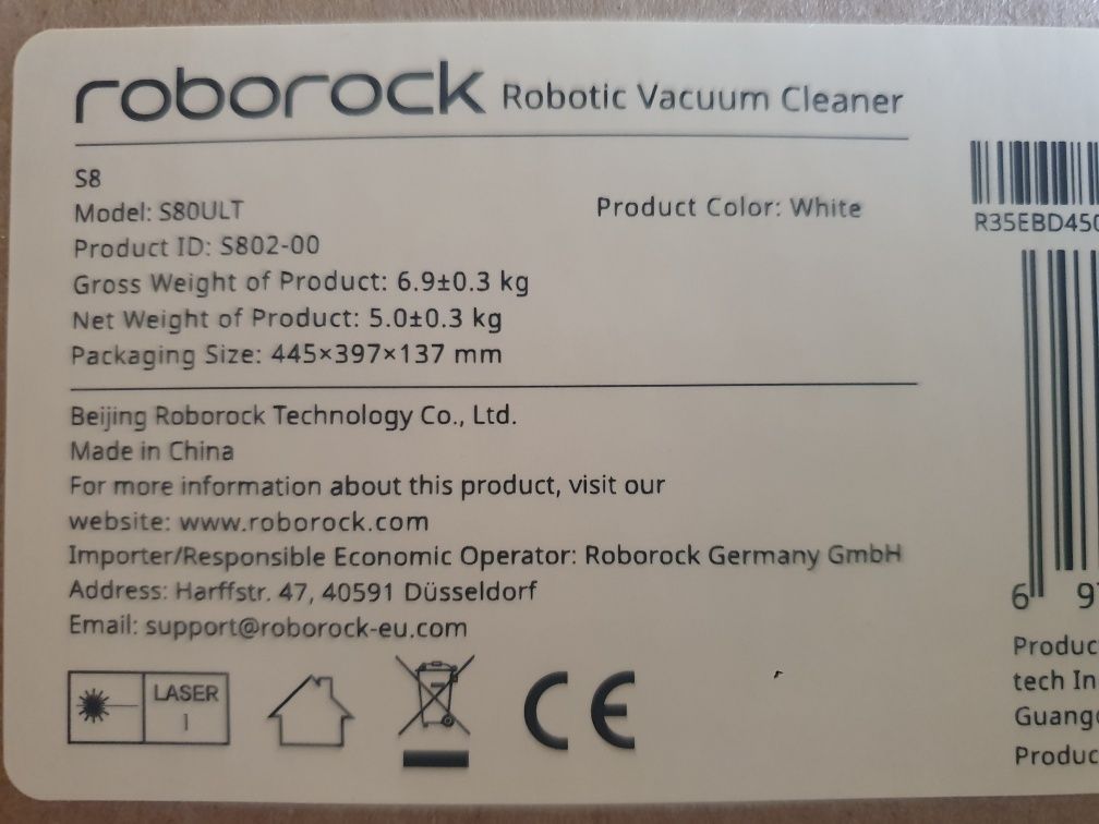 Roborock s8 nowy biały, 23 miesiące gwarancji