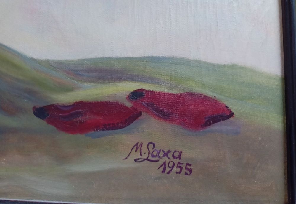 Duży obraz olejny z 1955 roku