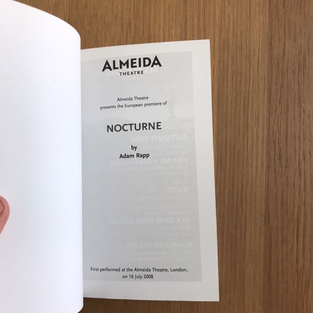 Nocturne, de Adam Rapp (teatro, monólogo, ed. inglês)