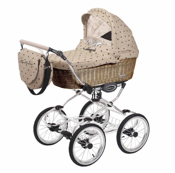 WIKLINOWY wózek retro BabyActive Ballerina wiklina aż 4 LATA GWARANCJI