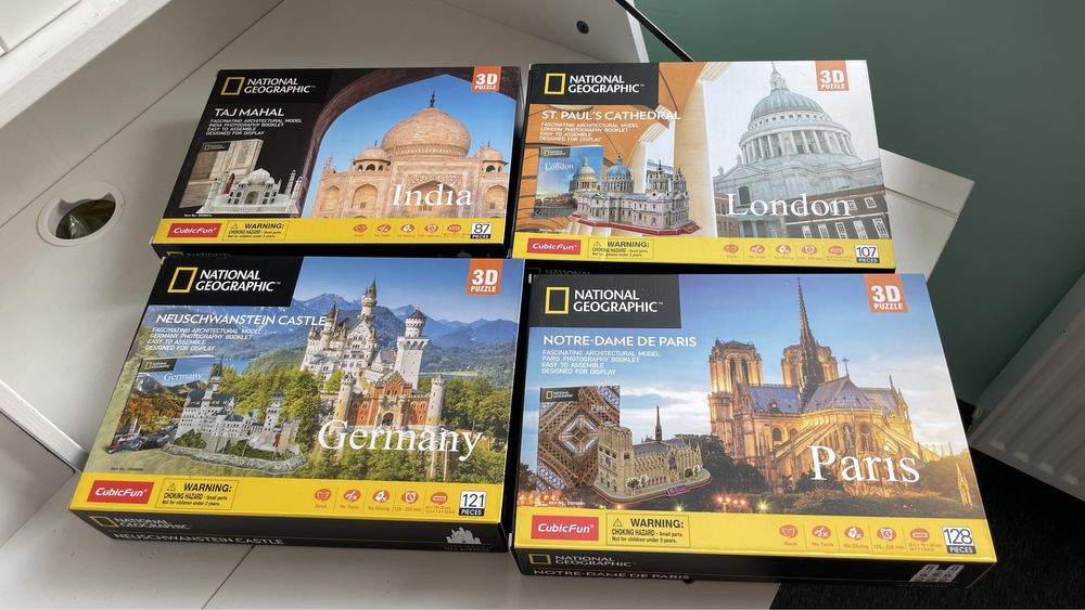 National Geographic puzzle 3D - Paris/Germany/London/India