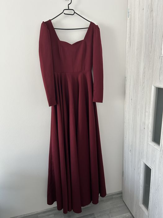 Sukienka kulunove Julia bordowa, w stylu retro