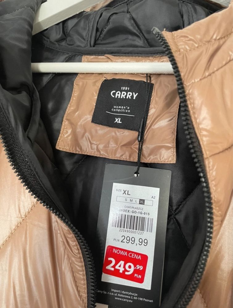 kurtka przejsciowa damska karmelowa brązowa Carry XL