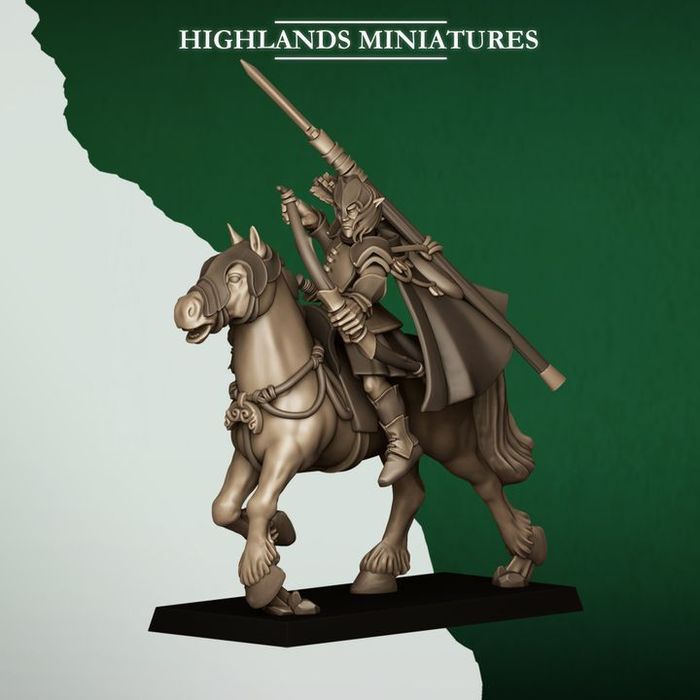 Mounted Feral Archers - Highlands Miniatures - Behelit Print