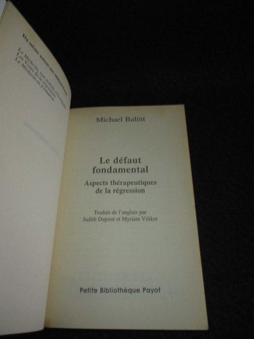 Livros de Michael Balint Payot