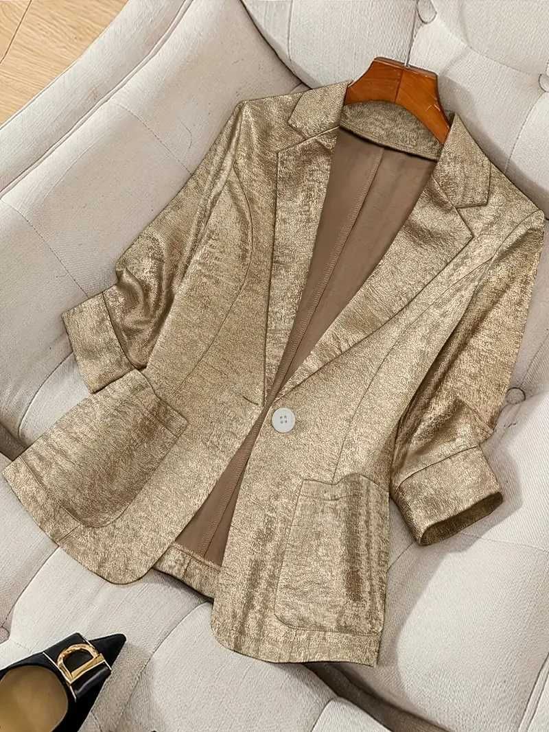 Elegancka jasnozłota marynarka