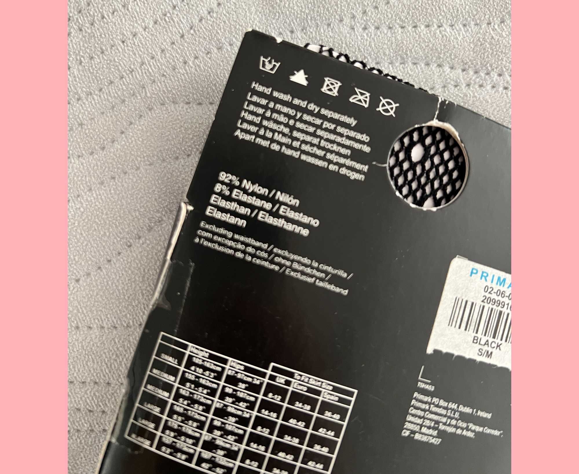 Primark Rajstopy kabaretki czarne koronka S M