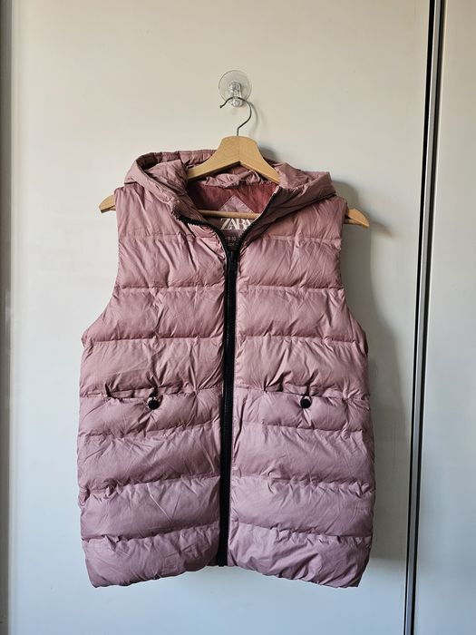 Pikowana kamizelka Zara r. 140 pudrowy róż