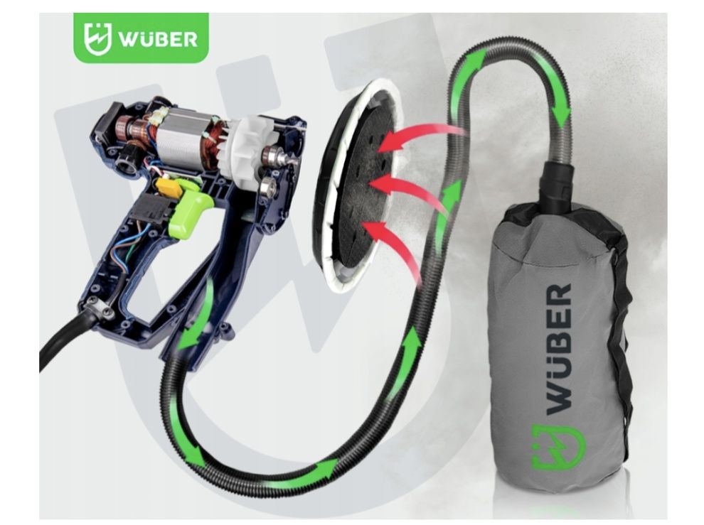 Szlifierka do gładzi Wuber 1400W z pojemnikiem i silną taśmą led