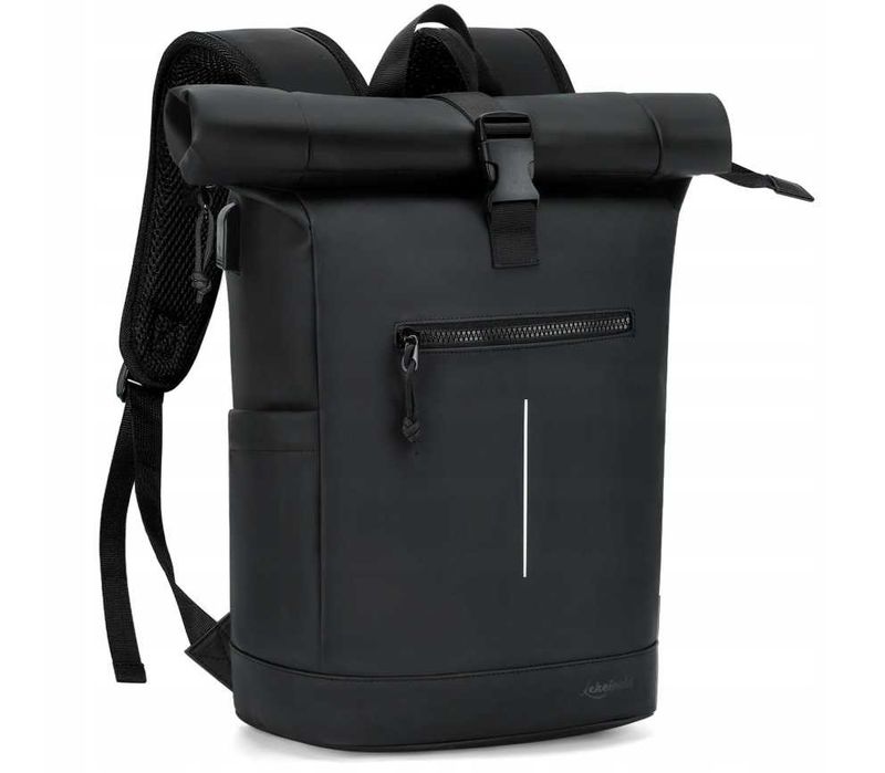 LEKEINCHI Wodoodporny Plecak Rolltop na Laptopa 17" Czarny