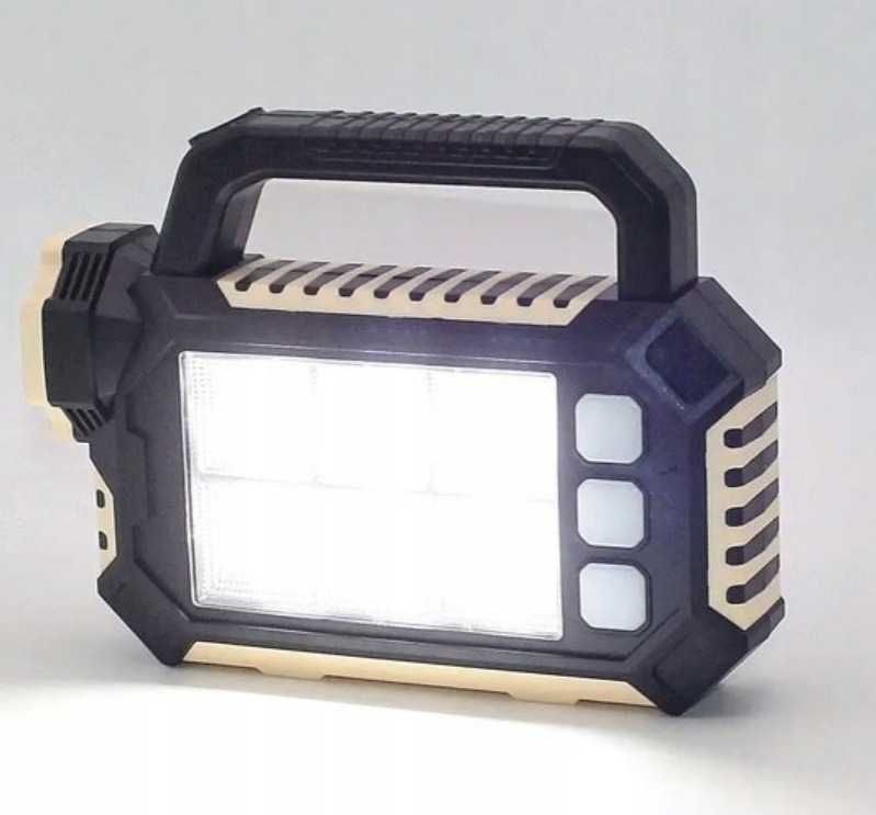 Latarka akumulatorowa solarna turystyczna 73 LED USB szperacz halogen