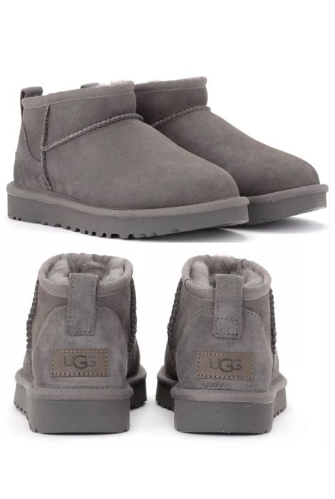 UGG classic ultra mini угги ультра короткие серые