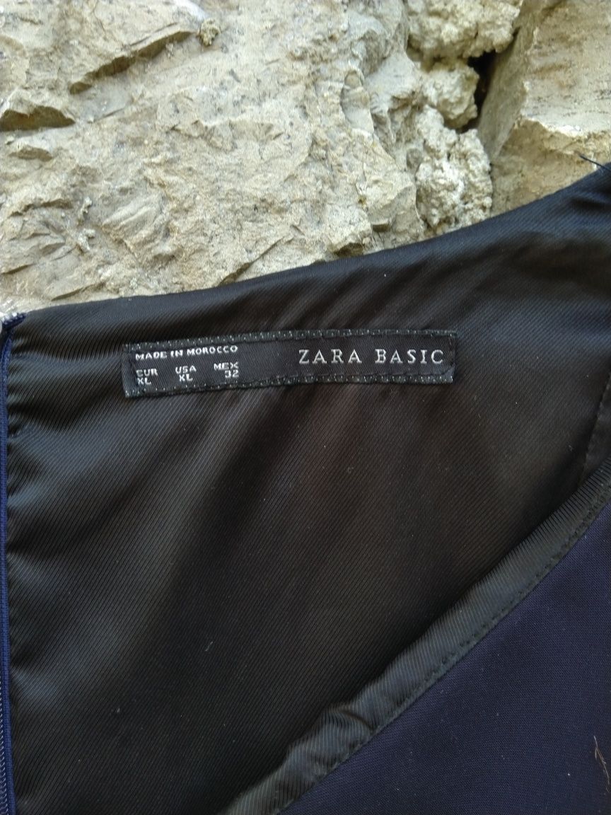 Granatowa sukienka ZARA Basic XL