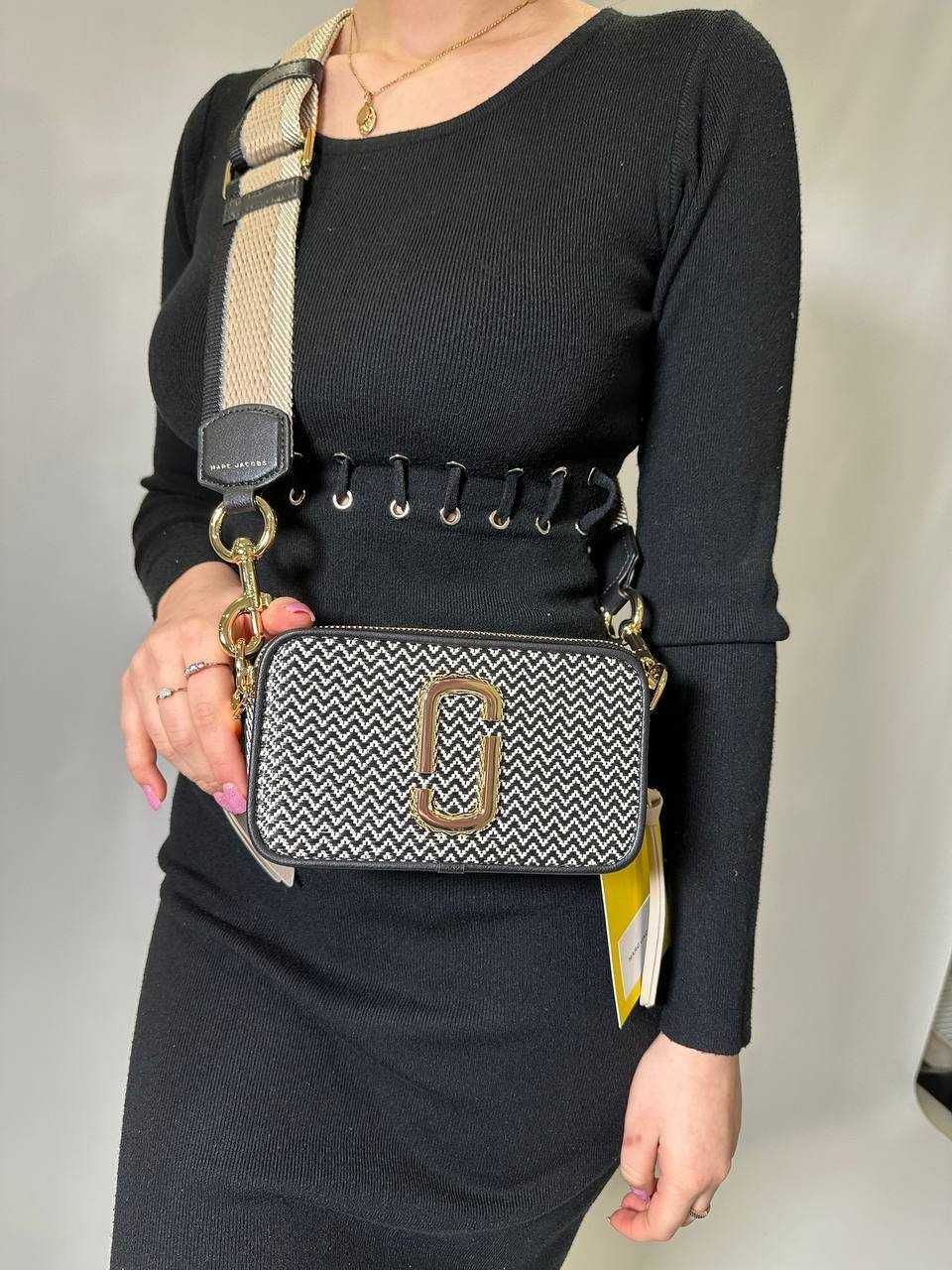 Сумка жіноча Marc Jacobs Snapshot чорно біла