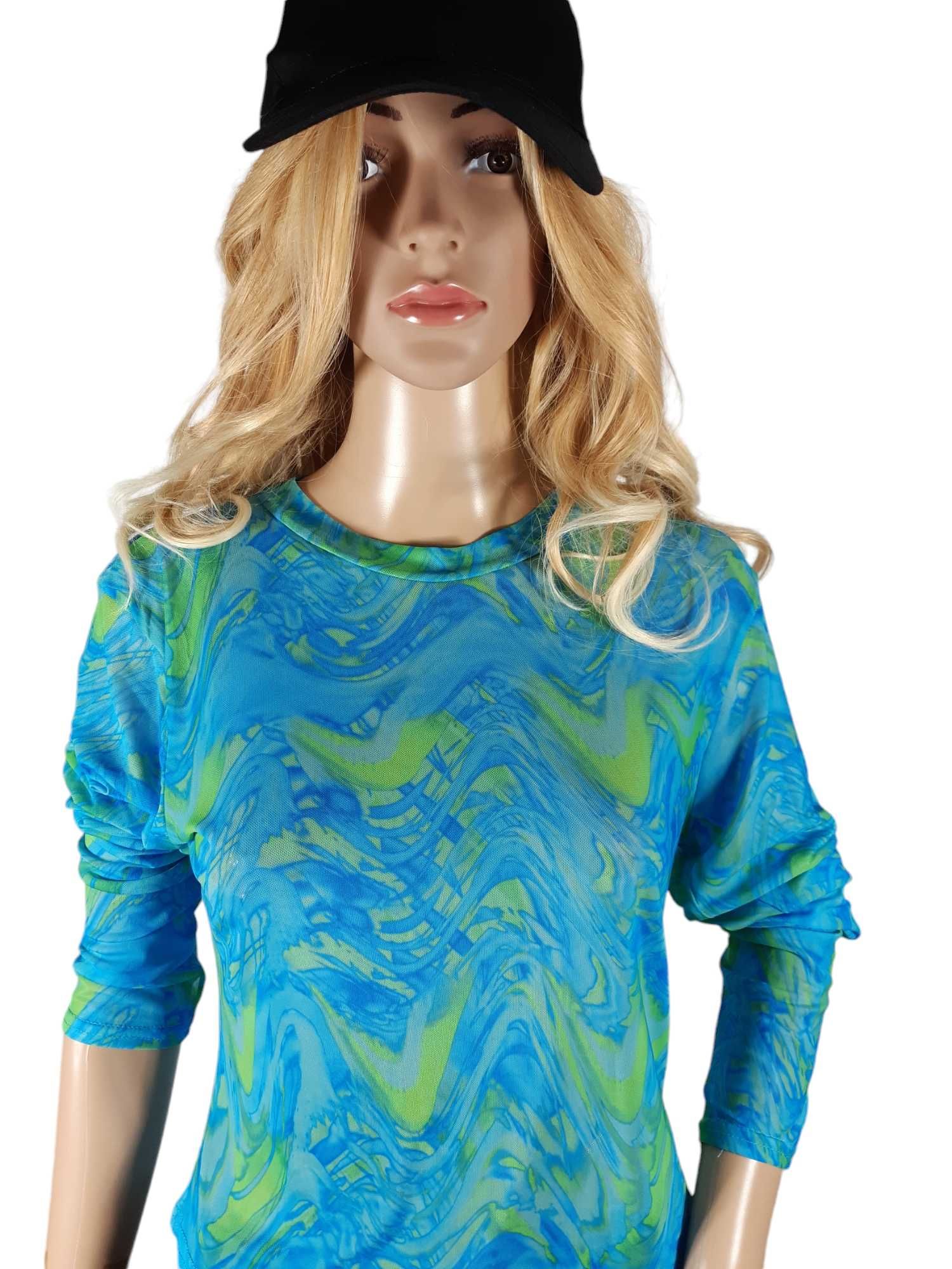 Nowa niebieska bluzka damska mgiełka 40,L/42,XL PrettyLittleThing wzór