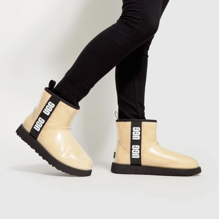 UGG clear mini beige уггі прозорі силіконові бежеві молочні