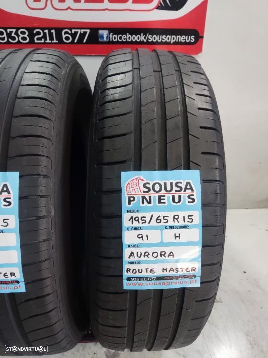 2 pneus semi novos 195-65r15 aurora - oferta dos portes