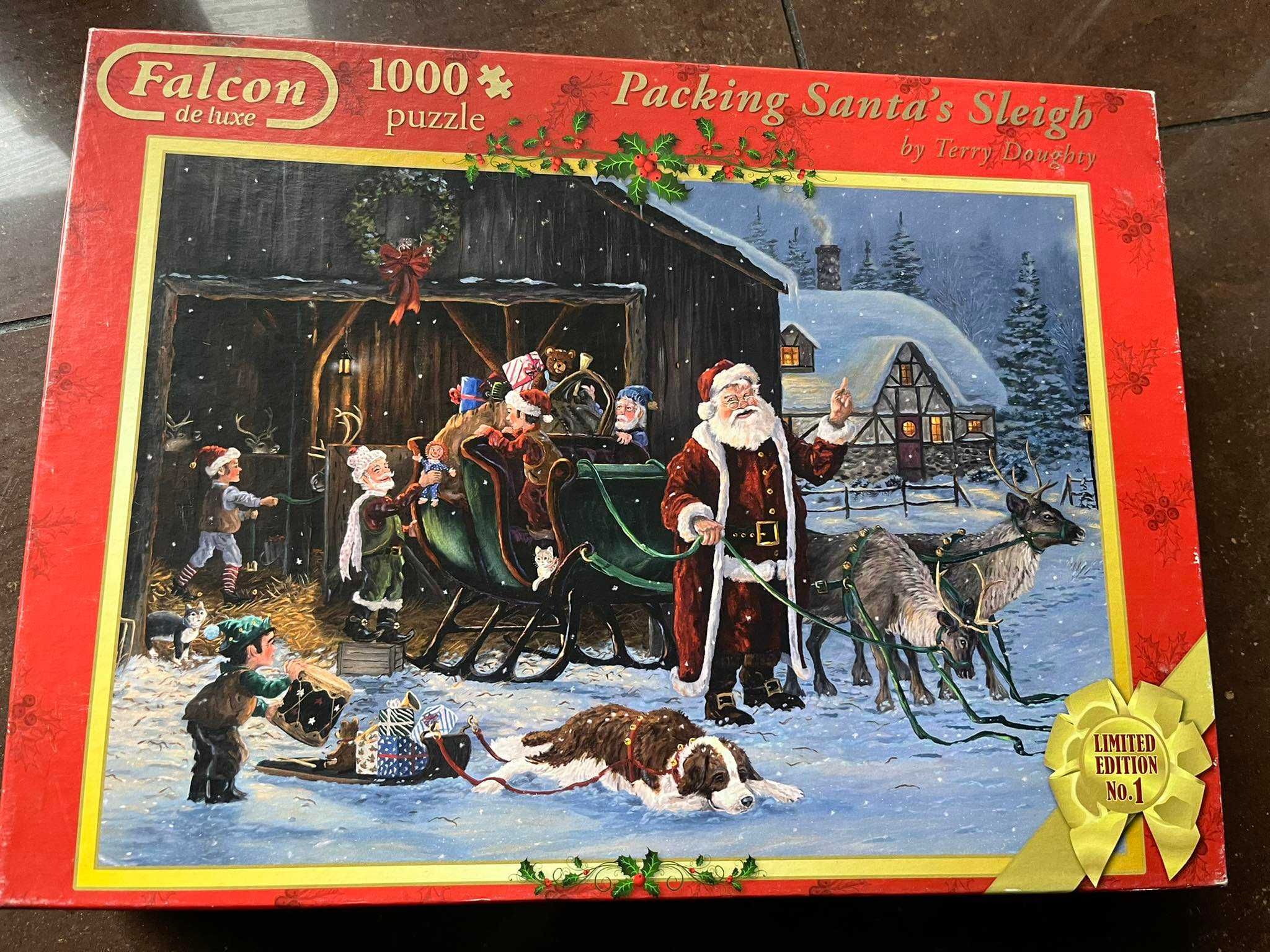 Puzzle Falcon Packing Santa's Sleigh  Boże Narodzenie 1000