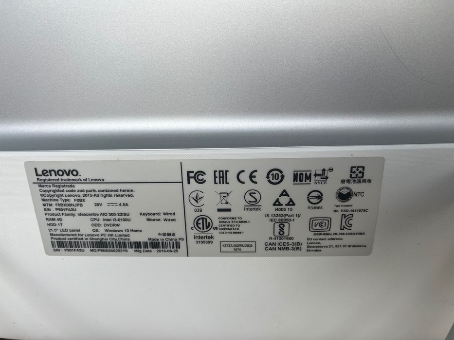 Komputer All in one Lenovo IdeaCentre AIO 300-22ISU