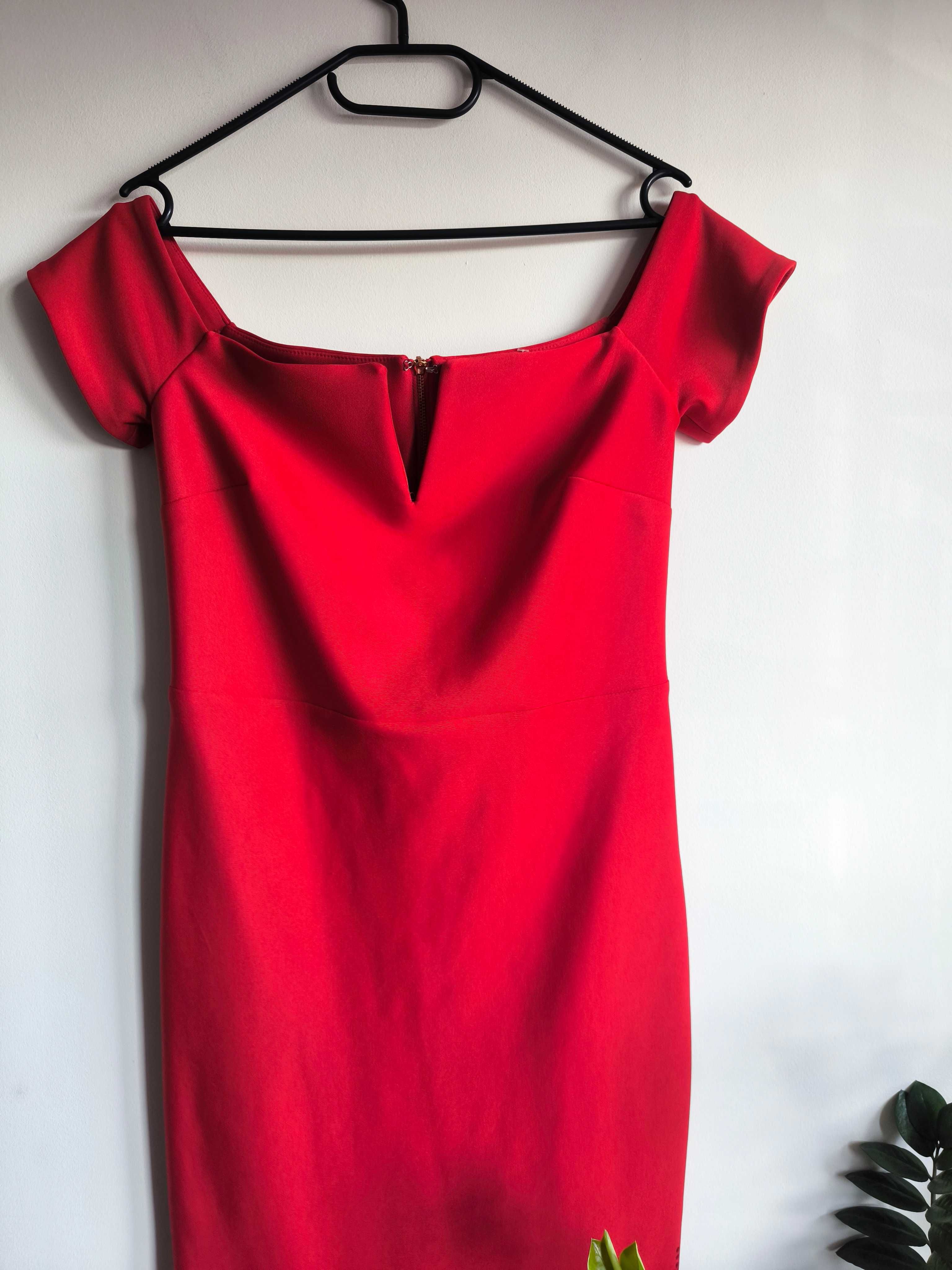Elegancka czerwona sukienka MIDI Next Dresses – rozmiar L/40